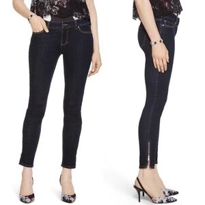 WHBM White House Black Market Dark Wash Skinny Skimmer Jeans Ankle Zip Womens 4